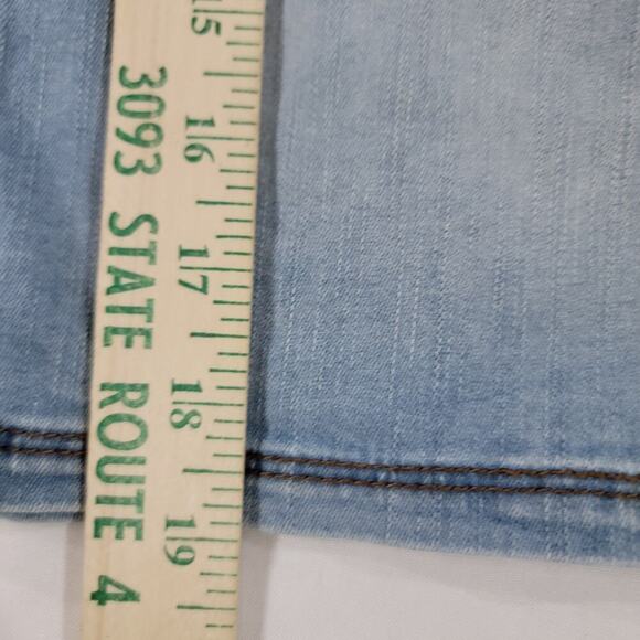 Bit & Bridle Denim Skirt Womens 8 Whiskering Blanket Stitching Rodeo Western - Picture 7 of 14